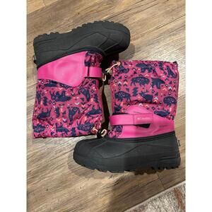 Columbia girls Pink Waterproof boots sz 6 EUC